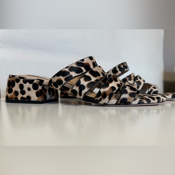 Antonio Melani leopard print bovine fur slip on sandals from Brazil 6.5M - Picture 2 of 8